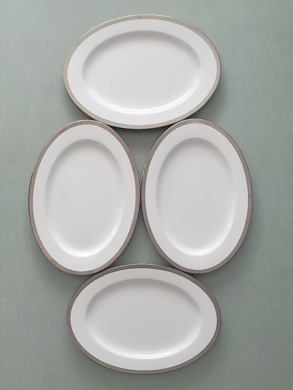 Ralph Lauren "Hewitt" Platinum Serving Platter/ Porcelain China/